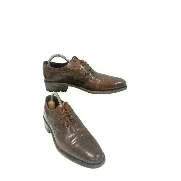 Freebird by Steven George Men's Brown Distressed Wingtip Oxford Shoes US 9 - Picture 2 of 11